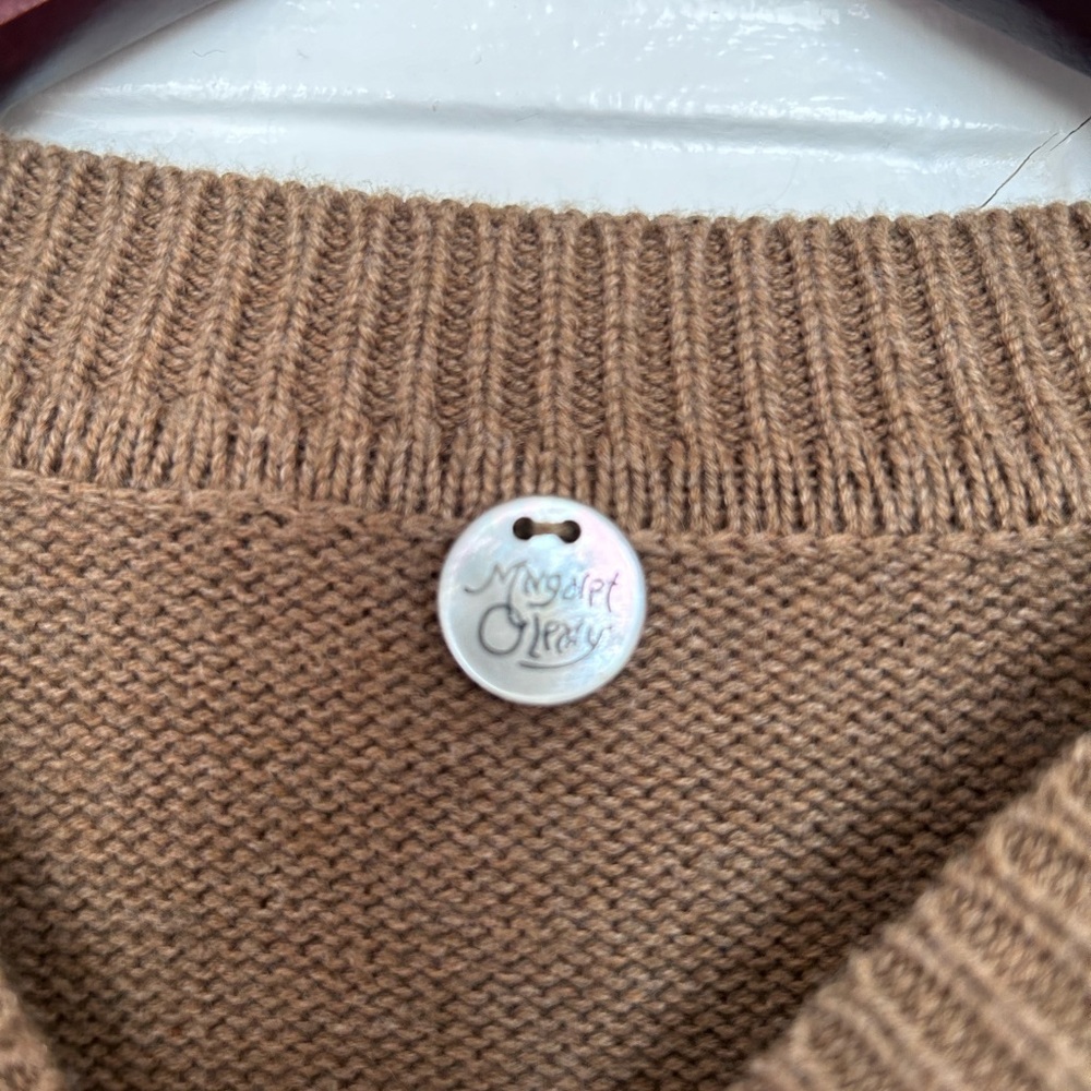 Margaret O'Leary Brown Knit Textured Puff-Sleeve Sweater - Picture 4 of 7